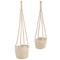mDesign Woven Cotton Rope Indoor Hanging Baskets for Plants, Set of 2